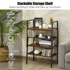 Set of 2 Stackable Shelf Industrial 2/4-Tier Storage Rack Ladder Shelving Unit