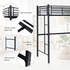 3.5FT Twin Metal Loft Bed Frame High Sleeper Bunk Bed Study Desk Cabin Bed Solid