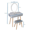 Dressing Table w/LED Light Mirror Make up Desk Vanity Set Stool Free Organizer