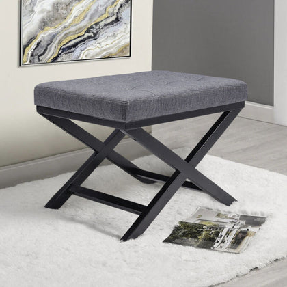 Square Padded Stool Chair Bench Side Small Table Bedside Footstool X Design Legs