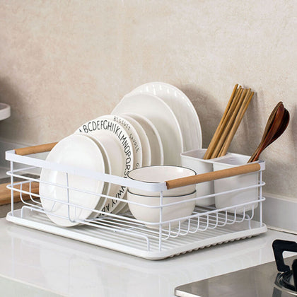 Modern Large Kitchen Dish Drainer Cutlery Utensils Drying Plate Rack Sink Shelf
