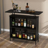 4-Tier Home Bar Table Industrial Metal Wine Bar Cabinet w/ 2 Storage Shelves