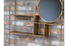Gold Wall Unit & Mirror Bathroom Bedroom Storage Shelving Large Metal Home Decor
