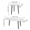 Stackable Nesting Table Set of 2 White Marble Look Sintered Stone Coffee Tables