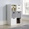 Chunky Storage Cube 6 Shelf Bookcase Wooden Display Unit Organiser White