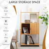 2 Tier Bamboo Bathroom Storage Cabinet Freestanding Cupboard Display Rack 2-Door