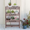 Rustic Wooden Plant Stand Tired Planter Box Seed Boxes Growing Container Balcony