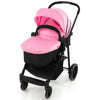 2 in 1 Baby Stroller Foldable Pushchair Reversible Seat With Adjustable Canopy