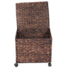 Mobile Seagrass Basket Hamper Clothes Toys Blanket Closet Storage Box with Lid