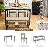 4-Piece Wooden Dining Table & Chair Set Modern Kitchen Table w/2 Chairs & Bench