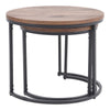 Round Industrial Wooden Side End Table Design Coffee Living Bed Room Furniture