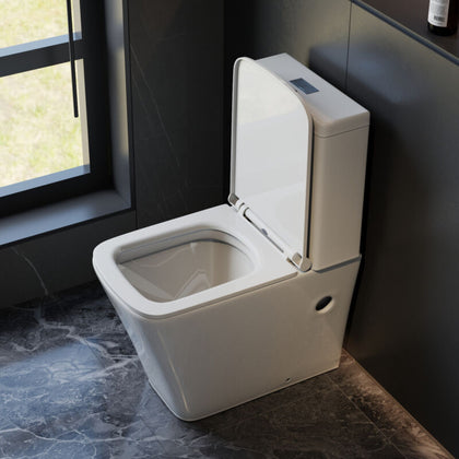 Full Base White Ceramic Toilet Soft Close Coupled Bathroom Pan Seat WC Cloakroom