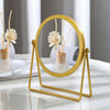 Luxurious Gold Rotation Make Up Mirror Table Top Vanity Shaving Swivel Mirrors