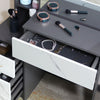 Dressing Table with Drawers, Mirror Stool Set Makeup Desk Vanity Table Bedroom