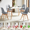 Dining Table and Chairs 4 Set Wooden legs Retro Dining Room Chair Grey Kitchen