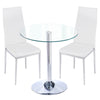 High Gloss Glass Dining Table Suit 2 4 Chairs PVC Leather DiningRoom Kitchen Set