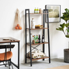 Ladder Shelf, Bookshelf, 4-Tier Storage 4 Tier, Rustic Brown + Black