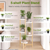 3/4/5 Tier Tall Bamboo Plant Stand Raised Flower Pot Herbs Shelf Hallway Terrace