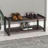 Industrial 2 Tier Shoe Rack Wood Bench Shelf TV Stand Storage Organizer Shelving