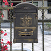 Vintage Wall Mounted Mail Letter Box Lockable Steel Post Mailbox Large Postbox