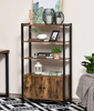 Vintage Industrial Bookcase Rustic Shelf Door Tall Side Cabinet Display Storage