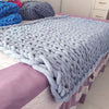 Chunky Chenille Knitted Blanket Sofa Bed Chair Throw Pillow Soft Hand-woven Pads