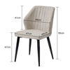 2/4/6pcs Dining Chairs Set Faux Leather Seat Back Metal Legs Kitchen Chair