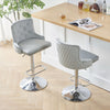 Set of 2 Modern Velvet Bar Stools Breakfast Home Kitchen Chair Bar Bistro Grey