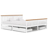 Bed Frame with 4 Drawers White Solid Pine Wood 180x200 6FT King Y0I7