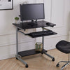 Rolling Office Desk Computer Desk Table Study PC Laptop Writing Desk Workstation