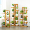 Multi-tier Vertically Bamboo Plant Stand Garden Corner Flower Shelf Rack Unit