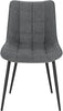 2x Dining Chairs Linen Padded Seat Metal Legs Kitchen Chairs Home Office