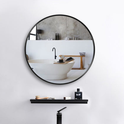 Round Wall Mirror for Bathroom Bedroom with Black/Gold Frame Wall Mounted