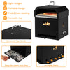 4-in-1 Outdoor Pizza Oven 2-Layer Detachable Grill Oven Fire Pit w/ Pizza Stone