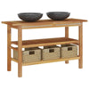 Bathroom Vanity Cabinet with Black Marble Sinks Solid Wood Teak E7Y8