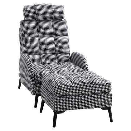 Upholstered Armchair with Footstool Recliner Chair Bed Living Room Furniture