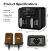 9L Air Fryer Oil Free Healthy Dual Zone Frying Cooker Low Fat Digital Oven 2400W