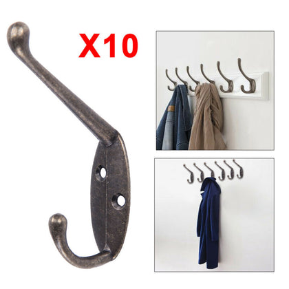 10 x Classic Antique Industrial lron Style Double Zinc Alloy Hanger