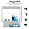 White Bathroom Mirror Cabinet Wall Mounted Storage LED Unit Corner Wooden Shelf