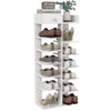 Double Row 7 Tier Shoe Storage Cabinet Wooden Boots Stand Racks Organizers Unit