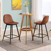 2x Faux Leather Bar Stools Pub Bar Dining Room Kitchen High Chairs Black