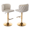 Modern Set of 2 Bar Stools 360° Swivel Swivel PU Leather Pub Bar Chairs Beige QF