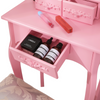 Dressing Table With Drawer Mirror & Stool Set Makeup Desk Vanity Table Bedroom