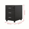 Black Mobile 3 Drawers Filing Pedestal Cabinets File Chest Storage Wooden Office