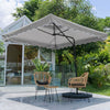 Garden Parasol Banana Cantilever Umbrella Crank Sun Shade Patio Outdoor W/ Base