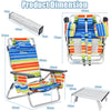 3 PCS Beach Chair and Table Set Outdoor Reclining Chairs Roll Up Camping Table