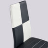 2Pcs Black&White Faux Leather Dining Chairs Dinning Room Metal Leg Padded Seat