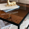 Large Mirrored Glass Coffee Table Center Side Table for Living Room Furniture