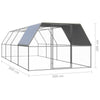 Outdoor Chicken Cage 3x8x2 m Galvanised Steel Y8K8