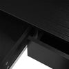 Black Computer Desk 2 Drawer Dressing Table Wooden Furniture Office 100cm - L